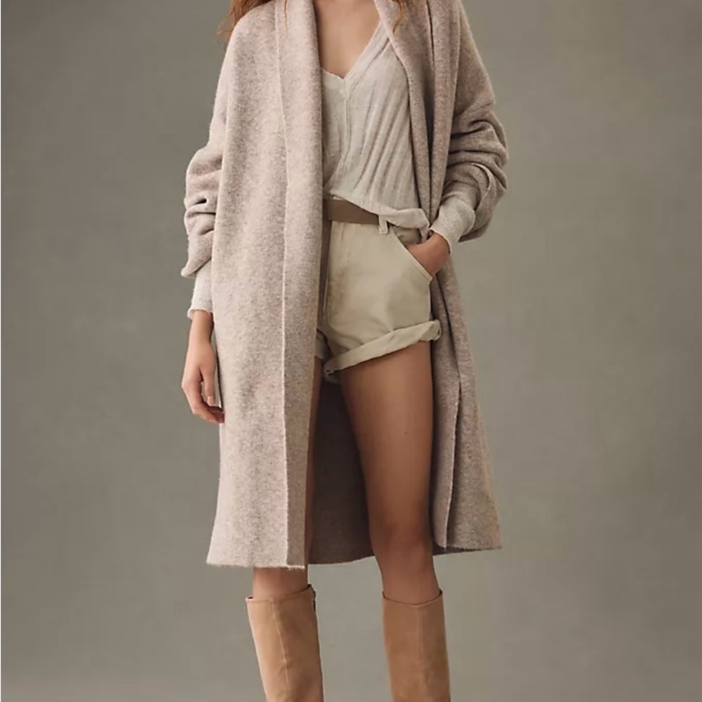 Anthropologie Beige Long Cardigan